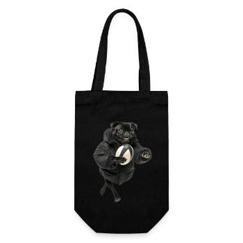 Mops - Geschenkbeutel für Flaschen - Schwarz - Vorne