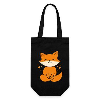 Fuchs - Geschenkbeutel für Flaschen - Schwarz - Vorne