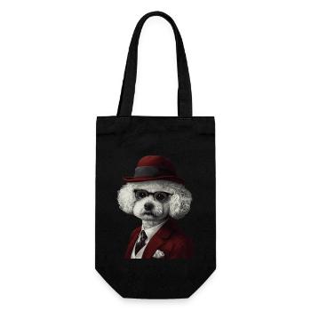 Bichon Frisé - Geschenkbeutel für Flaschen - Schwarz - Vorne
