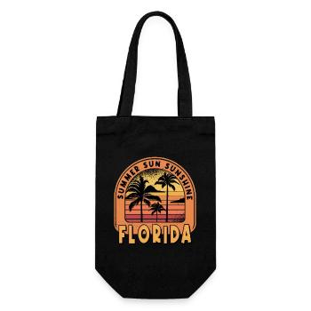 Florida USA Miami America Summer Palm Trees Beach - Gift Bag for Bottles - black - Front