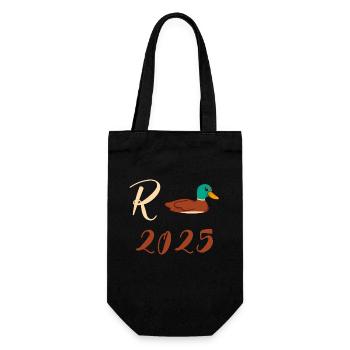 Duck Pension 2025 Pension Retirement Grandpa Grandma Pensioner - Gift Bag for Bottles - black - Front