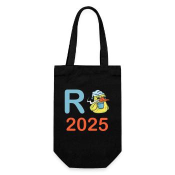 Duck Pension 2025 Pension Retirement Grandpa Grandma Pensioner - Gift Bag for Bottles - black - Front