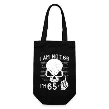 I Am 65 Plus Middle Finger - 66th Birthday - Gift Bag for Bottles - black - Front