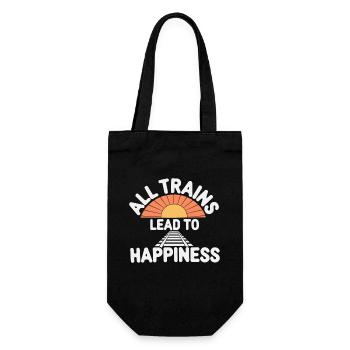 Railfan Train Enthusiast Locomotive Lover - Geschenkbeutel für Flaschen - Schwarz - Vorne