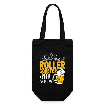 Roller coaster and beer perfect day - Gift Bag for Bottles - black - Front