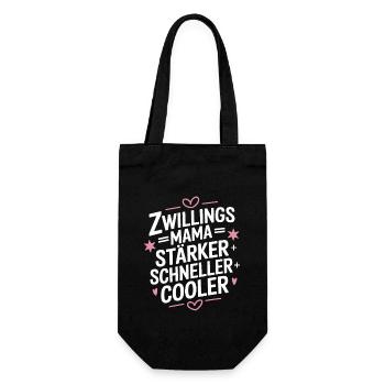 Zwillings Mutter Zwillingsmama Zwillinge Mama - Geschenkbeutel für Flaschen - Schwarz - Vorne