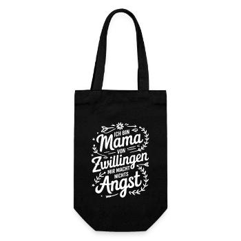Zwillingsmama Zwillings Mutter Mama von Zwillingen - Geschenkbeutel für Flaschen - Schwarz - Vorne