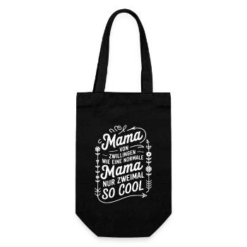 Zwillingsmama Zwillings Mutter Mama von Zwillingen - Geschenkbeutel für Flaschen - Schwarz - Vorne