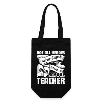 High School Teacher Hero - Gift Bag for Bottles - black - Front