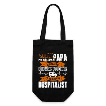 Hospitalist Papa I'm The Way Too Cool To Be Called - Gift Bag for Bottles - black - Front