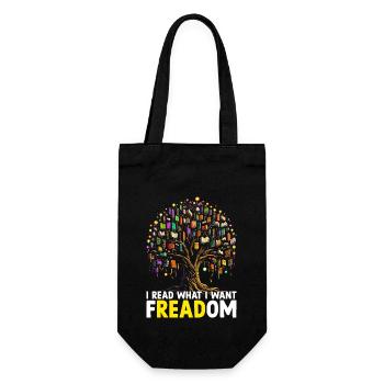 I Read What I Want Freadom Book Reading Bookworm - Gift Bag for Bottles - black - Front