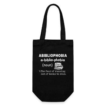 Abibliophobie Bücherwurm Lesebücher - Geschenkbeutel für Flaschen - Schwarz - Vorne