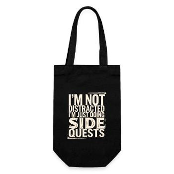 I'm Not Distracted I'm Just Doing Side Quests 4 - Geschenkbeutel für Flaschen - Schwarz - Vorne