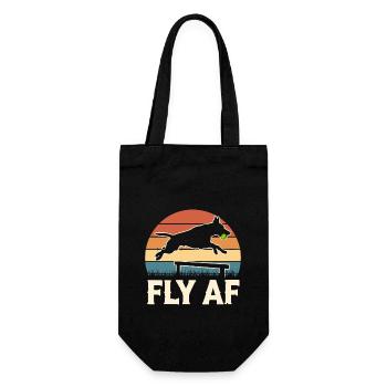 Flyball Hundesport - Geschenkbeutel für Flaschen - Schwarz - Vorne