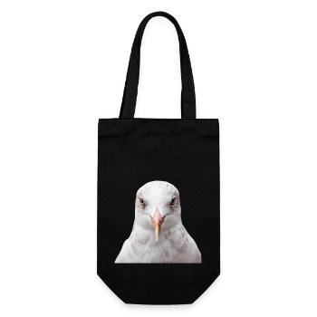 Möwe - Geschenkbeutel für Flaschen - Schwarz - Vorne