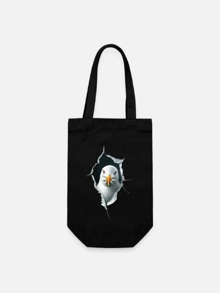 Möwe - Geschenkbeutel für Flaschen - Schwarz