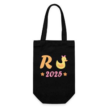 Duck Pension 2025 Pension Retirement Grandpa Grandma Pensioner - Gift Bag for Bottles - black - Front