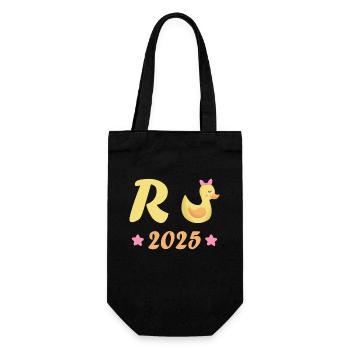 Duck Pension 2025 Pension Retirement Grandpa Grandma Pensioner - Gift Bag for Bottles - black - Front