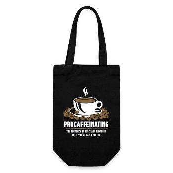 Procaffeinating Coffee Lovers Start Nothing - Gift Bag for Bottles - black - Front