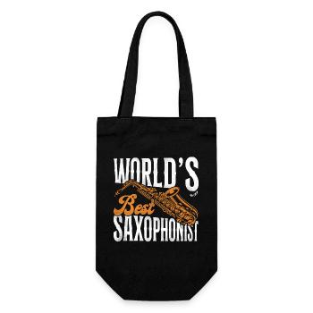 Saxophone World's Best Saxophonist - Geschenkbeutel für Flaschen - Schwarz - Vorne