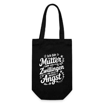 Zwillingsmama Zwillings Mutter Mama von Zwillingen - Geschenkbeutel für Flaschen - Schwarz - Vorne