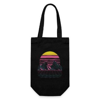 retro-futuristic cyberpunk world - Gift Bag for Bottles - black - Front