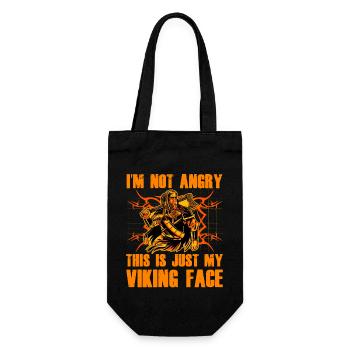 Ich bin nicht wütend, das ist nur mein Wikingergesicht - Geschenkbeutel für Flaschen - Schwarz - Vorne