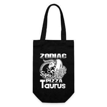 Taurus Zodiac Signs Pizza Taurus Horoscope - Gift Bag for Bottles - black - Front