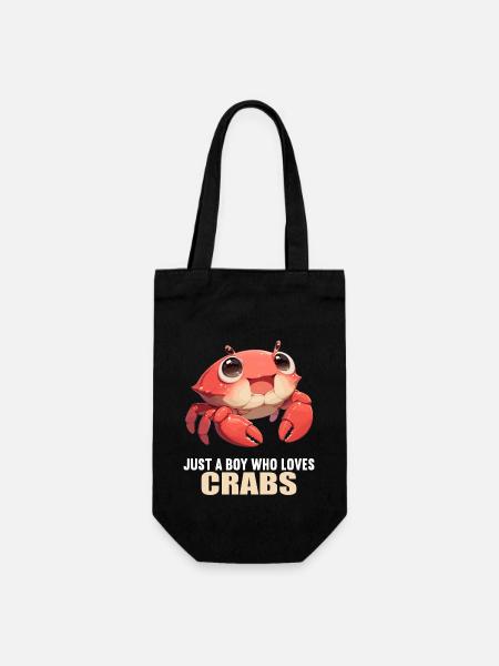 Krabbe Krabben - Geschenkbeutel für Flaschen - Schwarz