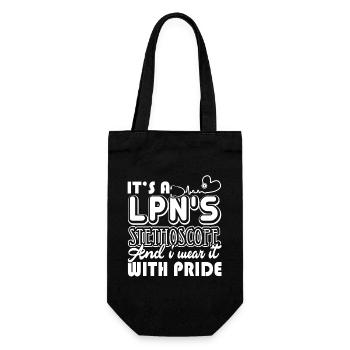 LPN LPN Nurse Stethoscope - Gift Bag for Bottles - black - Front