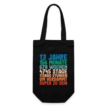 13. Geburtstag 13 Jahre Voller Abenteuer - Geschenkbeutel für Flaschen - Schwarz - Vorne