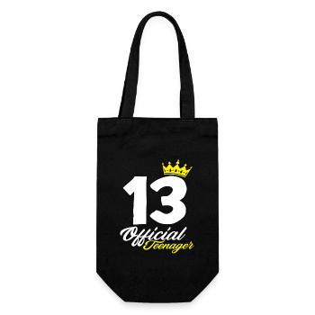 13th Birthday Official Teen Crown - Gift Bag for Bottles - black - Front