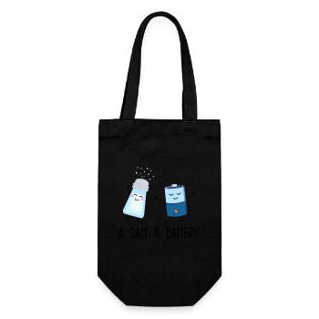 Un motif de dessin animé amusant Salt & Battery pour - Sac à bouteille - noir - Devant
