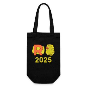 Duck Pension 2025 Pension Retirement Grandpa Grandma Pensioner - Gift Bag for Bottles - black - Front
