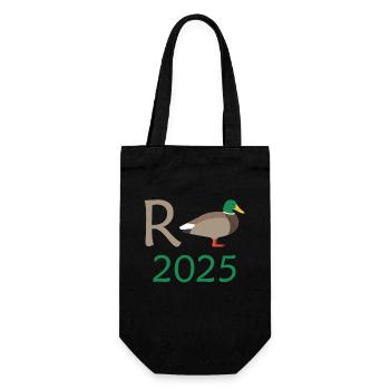 Duck Pension 2025 Pension Retirement Grandpa Grandma Pensioner - Gift Bag for Bottles - black - Front