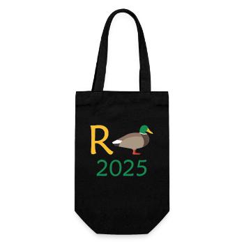 Duck Pension 2025 Pension Retirement Grandpa Grandma Pensioner - Gift Bag for Bottles - black - Front