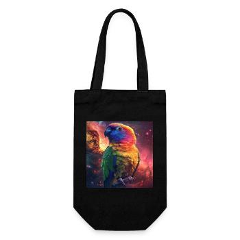 Sittiche - Geschenkbeutel für Flaschen - Schwarz - Vorne