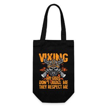 Viking my gods don't judge me they respect me - Gift Bag for Bottles - black - Front