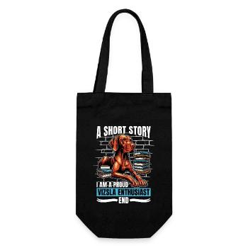 Vizsla Enthusiast A Short Story I Am A Dog Owner - Gift Bag for Bottles - black - Front