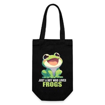 Frosch Frösche - Geschenkbeutel für Flaschen - Schwarz - Vorne