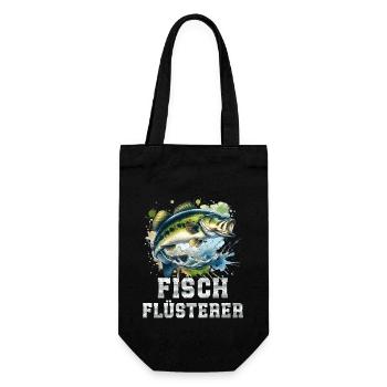 Angler Outfit Angeln Hobby - Geschenkbeutel für Flaschen - Schwarz - Vorne