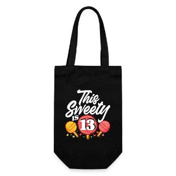 This Cutie Will Be 13th Birthday Candy - Gift Bag for Bottles - black - Front