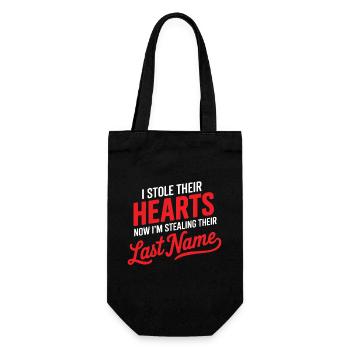 Ich habe ihre Herzen gestohlen, jetzt stehle ich ihre letzten N. - Geschenkbeutel für Flaschen - Schwarz - Vorne