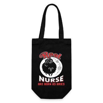 Aries Real Nurse Are Born As Aries - Gift Bag for Bottles - black - Front