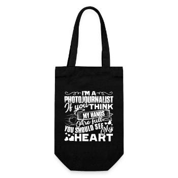 Photojournalist With Full Heart - Gift Bag for Bottles - black - Front