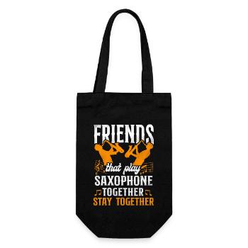 Saxophone Friends Besties Buddies - Geschenkbeutel für Flaschen - Schwarz - Vorne