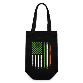 Patriotic Irish American Flag Ireland St. Patricks - Gift Bag for Bottles - black - Front