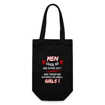 Men over 50 are extra hot... 50th Birthday - Gift Bag for Bottles - black - Front