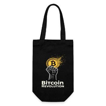 Bitcoin Revolution - Geschenkbeutel für Flaschen - Schwarz - Vorne