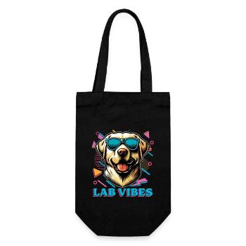 Labrador Retriever Lab Vibes Hunting Dog Pet Owner - Gift Bag for Bottles - black - Front
